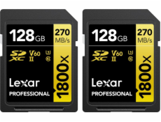 Lexar Professional 1800x SDXC karta 128 GB + 128 GB Class 10 UHS-II/U3 V60 (LSD1800128G-B2NNG)