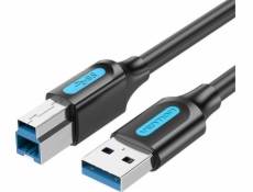 USB 3.0 A to B print cable Vention COOBF 2A 1m Black PVC