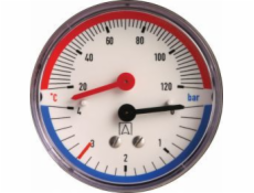 Afriso Thermomanometer TM 80 ax, fi80 mm, 0÷6 bar, 20÷120°C, G1/4   sekera, třída 2.5 (63342)