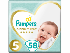 Pampers Plenky Premium Care 5, 11-16 kg, 58 ks.