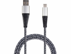 USB 2GO USB-A - USB-C kabel 1 m Černostříbrný (795953)