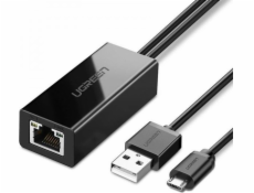 Ugreen UGREEN 30985 síťový adaptér Micro USB na RJ45 pro TV klíčenky a Chromecasty (černý)