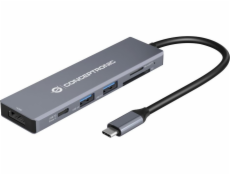 Conceptronic AV adaptér CONCEPTRONIC Dock USB-C->HDMI, 2xUSB3.0, SD, 100W PD tloušťka 0,12m