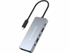 Adaptér AV Conceptronic CONCEPTRONIC Dock USB-C->HDMI,2.5GbE,USBC/3.0,100WPD0.18m gr