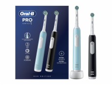 Oral-B Pro 1 PRO1CRSDUO elektrický zubní kartáček Dospělý Oscilačně rotační kartáček Černá, Tyrkysová, Bílá