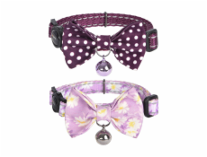 Collar set Dogness for cats 2 pcs (Calamus Purple/Polka Dot Purple)