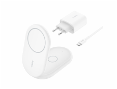 Belkin BOOST CHARGE™ Qi2 15W 2v1 Magnetický nabíjecí stojan, skládací, bílá