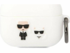 Karl Lagerfeld pouzdro Karl Lagerfeld KLACAPSILKCW kryt Apple AirPods Pro bílý/bílý Silikon Karl & Choupette