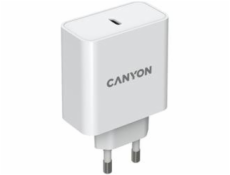 CANYON síťová nabíječka CH-65 (65W) PD, vstup 100-240V, výstup USB-C1/C2 5-20V, power delivery