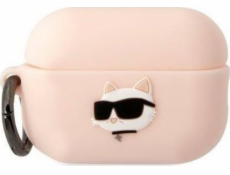 Karl Lagerfeld Case Karl Lagerfeld KLAP2RUNCHP Apple AirPods Pre 2 kryt ružový/ružový Silikónová Choupette Head 3D