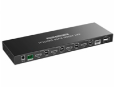 PremiumCord 4K@60Hz HDMI2.0 KVM switch 4:1 s dálkovým ovladačem