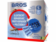 BROS elektrický odparovač + pevná náplň 10 ks proti komárom 10 nocí