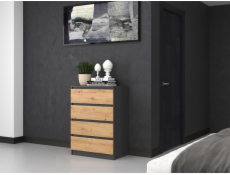 Topeshop M4 ANTRACYT/ARTISAN chest of drawers