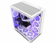 NZXT skriňa H9 Flow dvojkomorová ATX / 4x120mm fan / až 10xfan / perforovaný top / preskl. bočnice, front / biela