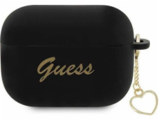 Puzdro Guess Guess GUAP2LSCHSK Kryt Apple AirPods Pre 2 čierno / čierny Silikónový Charm Heart Collection