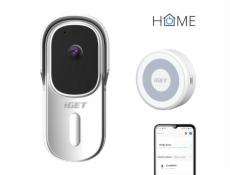 iGET HOME Doorbell DS1 White + CHS1 White - WiFi bateriový videozvonek, set s reproduktorem, CZ app