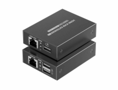 PremiumCord HDMI KVM extender 4K a FULL HD 1080p na 70m s přenosem USB