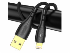 Kabel USB-Lightning VFAN Nano Gold X07, 3A, 1,2 m (černý)