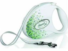 FLEXI Glam Splash Leaf so Swarovski crystals S - Dog Retractable lead - 3 m - white