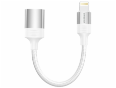 SWISSTEN OTG ADAPTÉR TEXTILE LIGHTNING (samec) / USB-A (samice) 0,12 M BÍLÝ