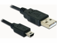 DeLock kábel USB 2.0 A-samec&gt; USB mini-B 5-pin samec, 1,5 metra