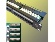 UTP Patch panel 24 port Cat.5E Black L type