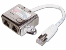 Digitus Adaptor CAT5E 1:1 RJ45 M, 2 X RJ45 F, 0,19 metra