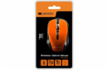 CANYON myš optická bezdrátová CMSW1, nastavitelné rozlišení 800/1000/1200 dpi, 4 tl, USB nano reciever, oranžová