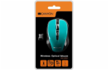 CANYON myš optická bezdrátová CMSW1, nastavitelné rozlišení 800/1000/1200 dpi, 4 tl, USB nano reciever, zelená