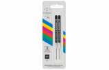 1x2 Parker Quinkflow Basic Ballpoint Pen Refill M black